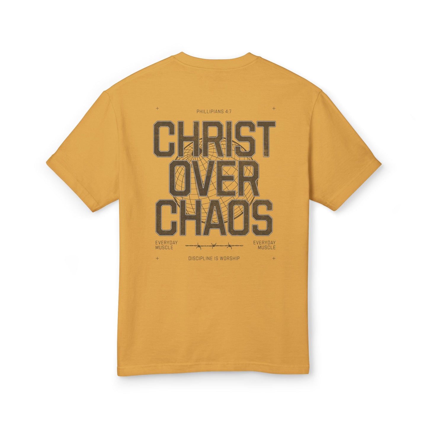 "Christ Over Chaos" - Unisex Heavyweight Cotton Tee