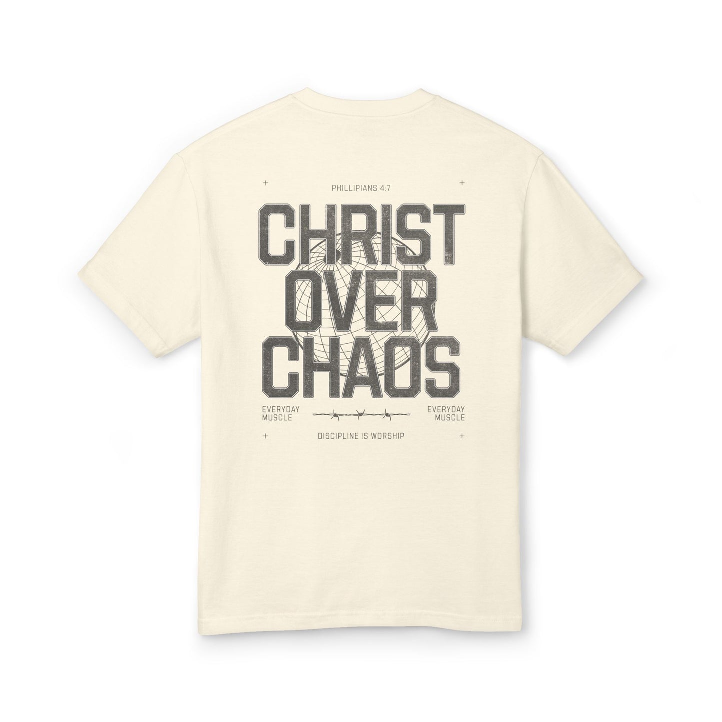 "Christ Over Chaos" - Unisex Heavyweight Cotton Tee