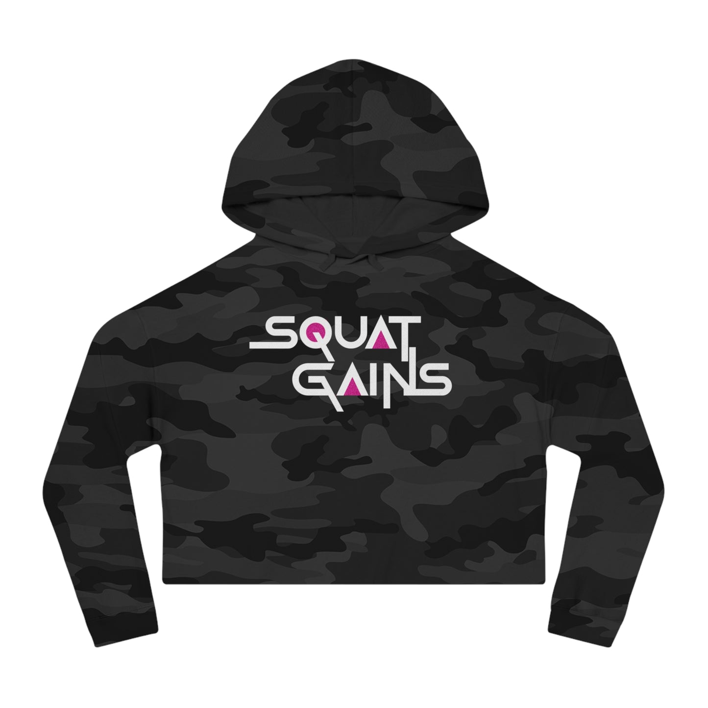 "Squat Gains" - Cropped Hooded Sweatshirt